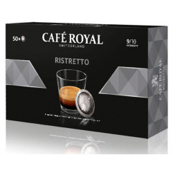 CAFE CAPSULE PADS PRO EN ALU BTE50 P/NESPRESSO PRO  CAFE ROYAL RISTRETTO NOTES DELICATES DE CHOCOLAT NOIR ET MURE INTENSITE 9/10