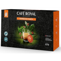 CAFE CAPSULE PAD PRO ALU BTE50 CAFE ROYAL ESPRESSO FORTE BIO NOTES DE NOISETTE INTENSITE 8/10  ECOLABEL FSC