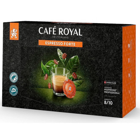 CAFE CAPSULE PAD PRO ALU BTE50 CAFE ROYAL ESPRESSO FORTE BIO NOTES DE NOISETTE INTENSITE 8/10  ECOLABEL FSC