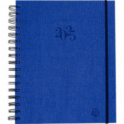 AGENDA JOURNÉE PLANIFIÉE SPIRALÉ COULEURS ASSORTIES 18x22,5cm 12 mois 1J/P