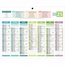 CALENDRIER 7 MOIS SUR CHAQUE FACE 4 SAISONS 21X26,5CM