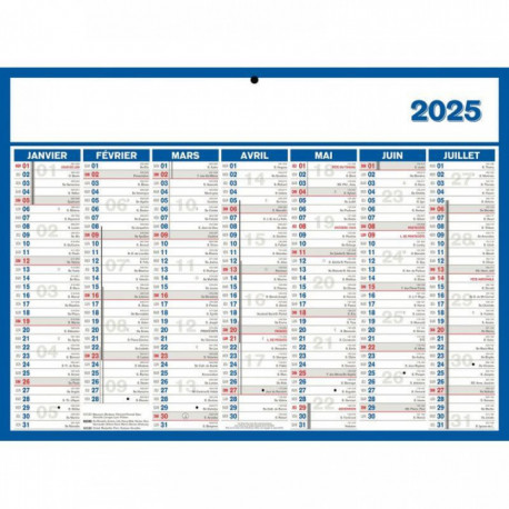 CALENDRIER 7 MOIS SUR CHAQUE FACE 29X39,5CM