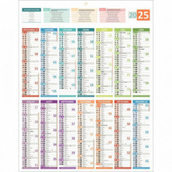 CALENDRIER CARTE DE FRANCE 14 MOIS 55X43CM