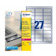 BOITE X540 ETIQUETTE 29.6X63.5MM ULTRA RESISTANTE METALLIQUE