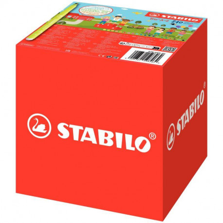 FEUTRE DE COLORIAGE  TRIO A-Z ENCRE LAVABLE POINTE MOYENNE BLOQUEEMAXI CLASSPACK 240 DONT 40 OFFERTS STABILO