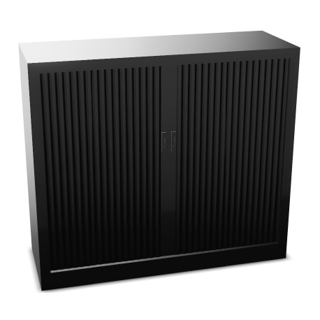 ARMOIRE À RIDEAUX MONOBLOC BASSE NF H105 L120 P43 CM CORPS NOIR/RIDEAUX NOIR GAR 5 ANS