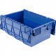 BAC NAVETTE 60X40X25CM 44 LITRES AVEC COUVERCLE EN 2 PARTIES BLEU
