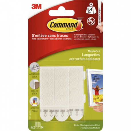 BLISTER DE 4X2 LANGUETTES ACCROCHES TABLEAUX