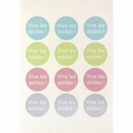 BOÎTE DE 240 ÉTIQUETTES BADGES ADHÉSIFS RONDS Ø51MM BLANC