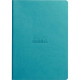 CARNET  A5 LIGNE 64P 90G IVOIRE  COUV SOUPLE BLEU TURQUOISE  RHODIARAMA  - PEFC