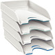 LOT DE 4 CORBEILLES À COURRIER SOFT ASSORTIES
