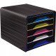 MODULE 5 TIROIRS  NOIR/ARLEQUIN SMOOVE SOBRE 1071 FAB France L28,8 XH27 X36CM