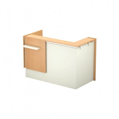 MODULE INDÉPENDANT FAB FR AVEC ANGLE RETOUR GAUCHE L160CM P80 CHÊNE CLAIR/BLANC
