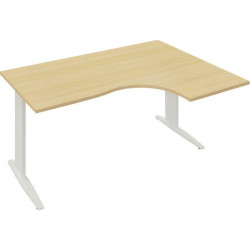 PLAN COMPACT 90° MISSOURI FAB FR RETOUR DROITE L.160xP.120 ET 60CM PLATEAU CHÊNE CLAIR/PIÈTEMENT BLANC VDF ET OBT.OPTION.GAR 5AN