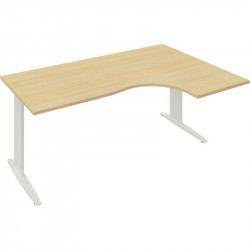 PLAN COMPACT 90° MISSOURI FAB FR RETOUR DROITE L.180xP.120 ET 60CM PLATEAU CHÊNE CLAIR/PIÈTEMENT BLANC VDF ET OBT.OPTION.GAR 5AN