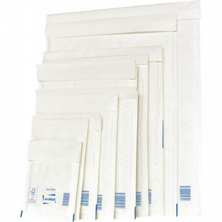 POCHETTES**PQT100* BULLE D'AIR, FORMAT 180X265  BLANC BP FSC FAB FRANCE