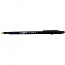 STYLO BILLE LOVEGREEN NOIR POINTE MOYENNE 1MM   86% RECYCLE