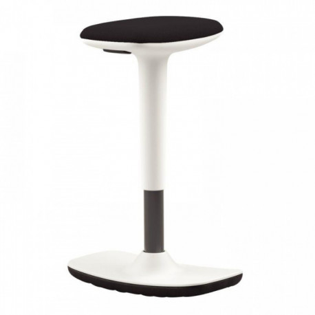 TABOURET TIM  NOIR/BLANC embase antidérapante base tabouret incurvée permettant l oscillation assise pivotante et regl.54 a 75cm