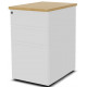 CAISSON HB METAL 3T P60 L43,2H73,5 CM DONT 1 DS SC TOP CHENE CLAIR-CORPS BLANC