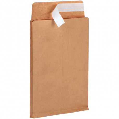 PAQUET DE 50 POCHETTES  KRAFT + 280 X 400 MM 120G SOUFFLET 30MM BANDE SILICONÉE