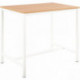 TABLE HAUTE L120XP80CM PLATEAU CHÊNE/PIÈTEMENT BLANC