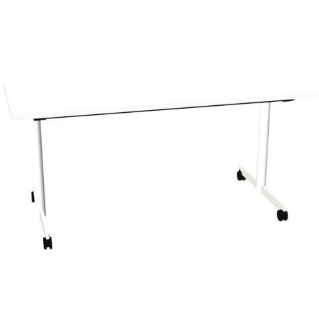 BUREAU PLAN DROIT TABLE L160 CM X P70 CM EVOLVE PLATEAU BLANC STRUCTURE BLANC