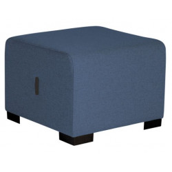 POUF HIZIA 1P BLEU DEMIN TISSU POLYESTER (POSS.EN SIMILICUIR S/DDE) ASS.FACILE STRUCT.PIN PIEDS PATINS ANTIDERAP.GAR 2 ANS