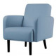 FAUTEUIL L71 P81.5 HT83 SIMILI CUIR BLEU- DIM.ASSISE : L53 P55 HT43