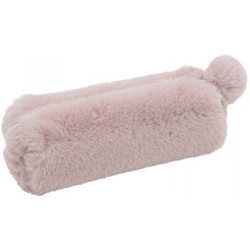 TROUSSE A FOURRURE AVEC POMPON ROSE