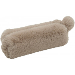 TROUSSE A FOURRURE AVEC POMPON MARRON CLAIR