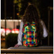 SAC A DOS LUMIÈRE LED INTÉGREÉE ET SORTIE ÉCOUTEURS orange/bleu/vert