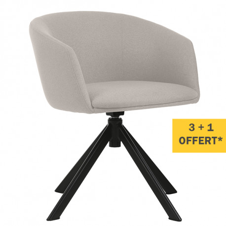 Pack promo 3 Fauteuils Beige à piétement pyramidal pivotant achetés + 1 fauteuil OFFERT*