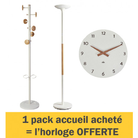 PACK PROMO Porte manteau + lampadaire, une horloge offerte*