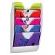 PRESENTOIR MURAL MAGNETIQUE BLANC/MUTICOLORE 5 COMPARTIMENTS L35xH58xP12,8cm CEP