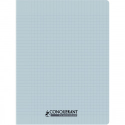 CAHIER PIQÛRE 96 PAGES CONQUERANT, 24X32 CM, SEYÈS, COUV PP BLEU PASTEL