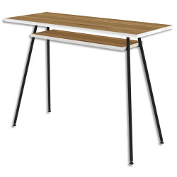 BUREAU FAIBLE ENCOMBREMENT H75 x L100 x P40cm BOIS ET NOIR