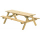 TABLE DE PIQUE NIQUE EN PIN FSC Dim L.180cmxl.130cmxH.69cm épaisseur 42mm