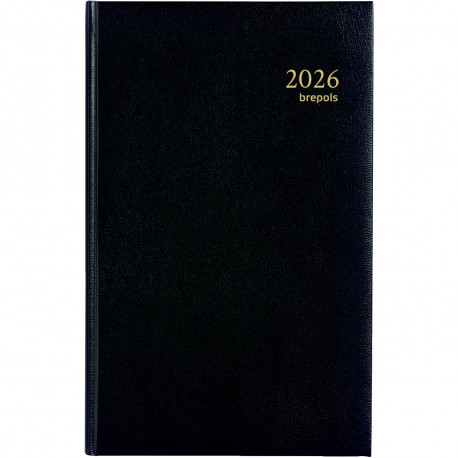 AGENDA CARRE 1 JOUR TRAVERS NOIR 13x20,8cm 12 mois Janvier à Décembre