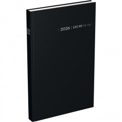 AGENDA CARRE 1 JOUR EURO CENTIMES NOIR 14x22cm 12 mois de Janvier à Décembre. 1 jour par page