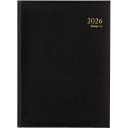 AGENDA JOURNALIER EURO 14,8X21CM NOIR 12 mois de Janvier à Décembre. 1 jour par page