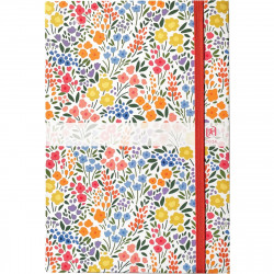 AGENDA SEMAINIER FLOWERS LIBERTY 16x24cm. 12 mois de janvier à décembre 1 semaine sur 2 pages