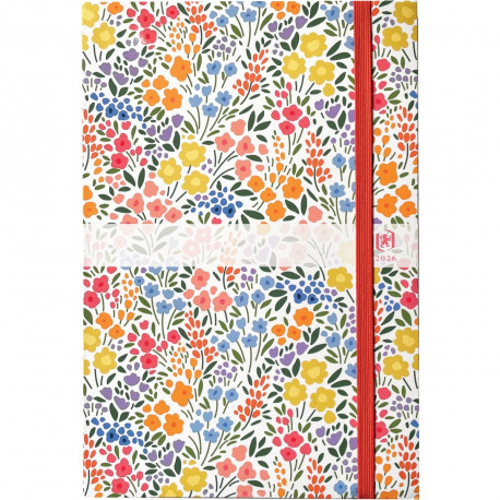 AGENDA SEMAINIER FLOWERS LIBERTY 16x24cm. 12 mois de janvier à décembre 1 semaine sur 2 pages
