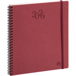 AGENDA SEMAINIER EUROTIME 18W SWAN BORDEAUX 15x17cm 12 mois Janvier à Décembre. La semaine sur 2 pages