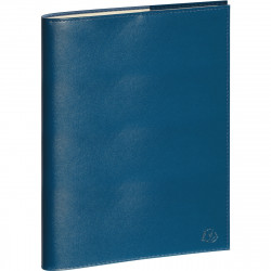 AGENDA SEMAINIER VOLGA 16X24CM BLEU CANARD 12 mois de Janvier à Décembre. La semaine sur 2 pages
