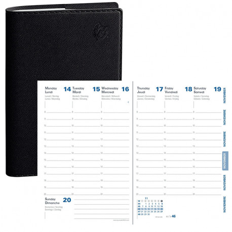AGENDA SEMAINIER AFFAIRES EQUOLOGY 10X15CM NOIR 13 mois Décembre à Décembre