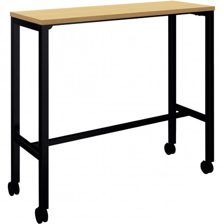 TABLE L120 CM X P40 CM X H104,5 CM PERFORM MOBILE PLATEAU CHÊNE CLAIR PIÉTEMENT NOIR