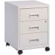 CAISSON METAL ROULETTES 3 TIROIRS BLANC 57X40X40CM