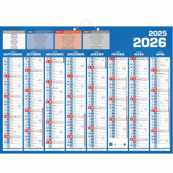 CALENDRIER 8 MOIS PAR FACE 40,5X55CM BLEU