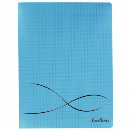 CAHIER PIQÛRE 48 PAGES EXCELLENCE, 24X32 CM, SEYÈS, COUVERTURE POLYPROPYLÈNE BLEU
