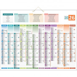 CALENDRIER UNI COMPACT 12 MOIS SUR 1 FACE 55X43CM